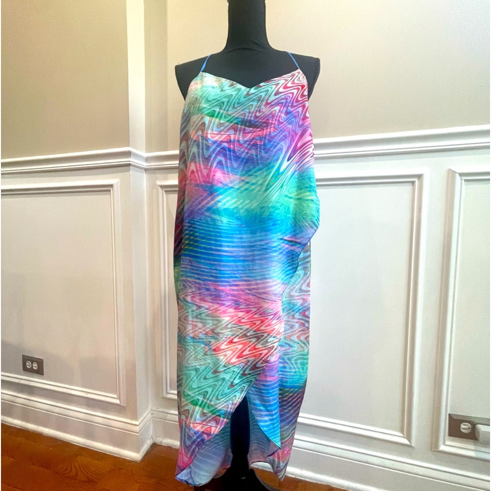 AKIRA MULTICOLOR ASSYMETRICAL DRESS - Picture 1 of 6